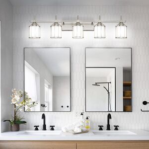 SOLFART 5 Lights 40 Inch Bathroom Light Fixtures Bathroom Lights Over Mirror Mod